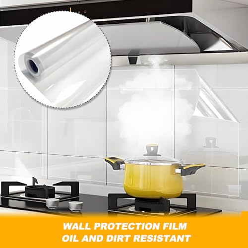 SenZee Wandschutzfolie Selbstklebend Klebefolie Transparent 30cm×400cm Wandfolie Selbstklebende Folie Abwaschbar Schutzfolie für Wand Möbel Bücher