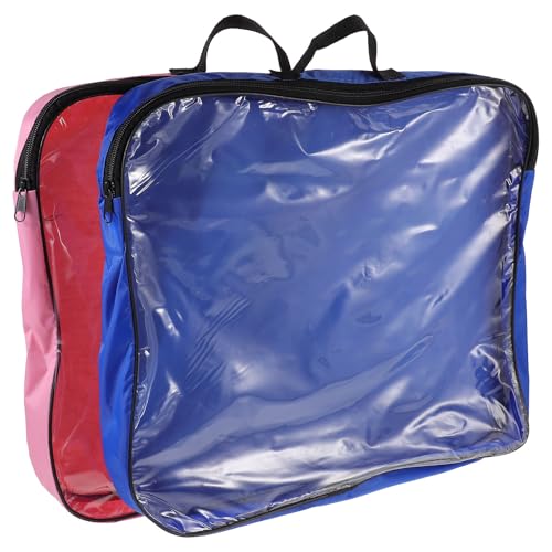 Beavorty Bolsa para Patines de Hielo 2 Piezas (Azul y Rosa), Tela Oxford Resistente, Gran Capacidad, Bolsa Organizadora Portátil para Almacenamiento y Transporte en Patinaje al Aire Libre