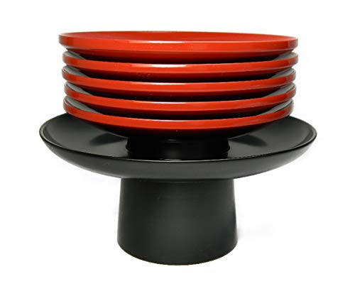 Amazon.co.jp: 日本製 懐石道具 盃セット 引盃 盃5客 盃台1台 本漆塗