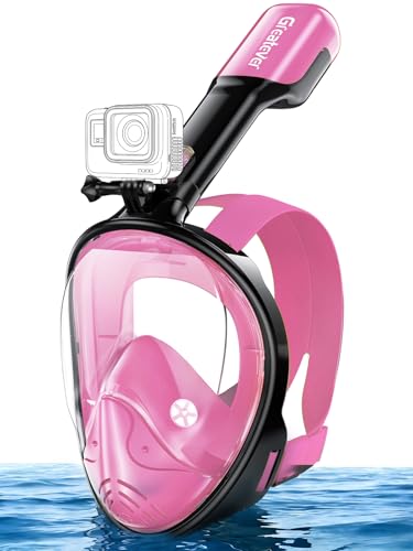 Greatever Full Face Snorkel Mask, Snorkeling Gear for Adults with Latest Dry Top Breathing System and Detachable Camera Mount, Snorkel Mask Adult, Snorkels Anti-Fog & Anti-Leak