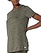 Amazon Essentials Women's Active Quick Dry Tech Stretch Short-Sleeve Crewneck T-Shirt (Available in Plus Size), Pack of 2, Black/Olive Space Dye, Small
