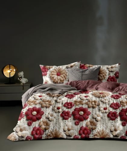 Image of 1 Reversible Comforter Super King Size 108 x 108 Both Side Same Print 1 Bedsheet King Size 108 * 108 inches and 2 Pillow Cover 4 Pieces Bedding Set | AC Quilt | AC Dohar -Multicolor