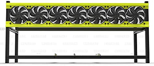 Veddha 6/8 GPU Aluminum Stackable Mining Rig Open Air Frame Case Miner BTC ETH (V3D-8GPU+7FANS)