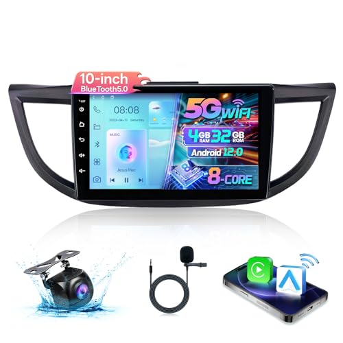Gearzbtor 8 Core 4G+32G Car Stereo Radio for Honda CRV 2012-2016,5G WiFi 48-EQ DSP 10