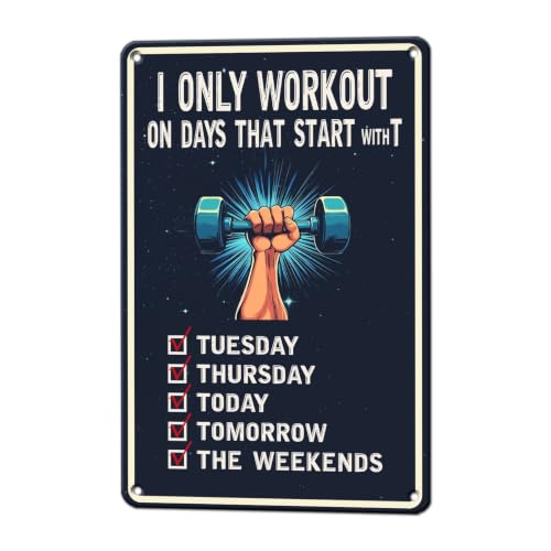 KIYOYO Funny Gym Wall Decor Sign Gym Workout And Fitness Room Decoration Home Man Cave Garage Bathroom Coffee Office Signs 12x8 Inch