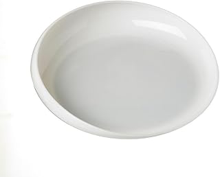 Sammons Preston Ivory Round Scoop Dish, Unbreakable 8" Scooper Bowl for Elderly, Disabled, & Handicapped, Plate with Non Skid Rubber Padded Bottom for Independent Eating, Self-Feeding Aid