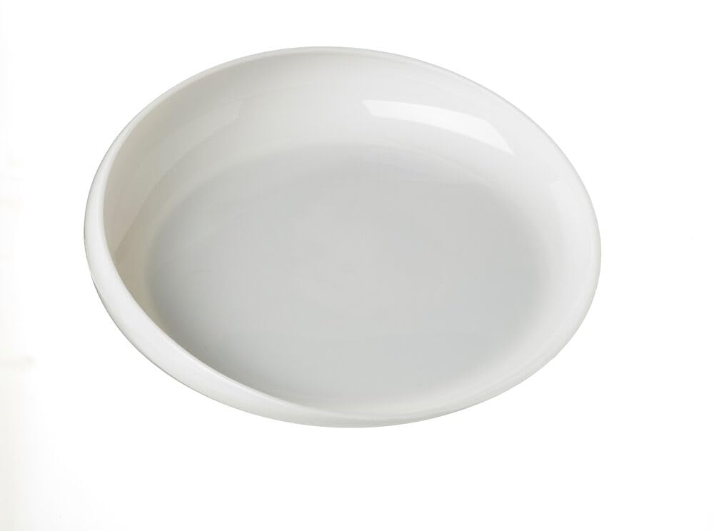 Sammons Preston Ivory Round Scoop Dish, Unbreakable 8" Scooper Bowl for Elderly, Disabled, & Handicapped, Plate with Non Skid Rubber Padded Bottom for Independent Eating, Self-Feeding Aid