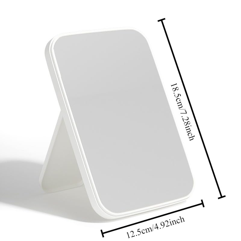 Espejo de Maquillaje Cuadrado Plegable Portátil Blanco miniatura 6