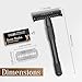 Facón Double Edge Safety Razor for Men & Women - Butterfly Open Stainless Steel Razor w/ 50 Platinum Double Edge Safety Razor Blades, Single Blade Razor for Smooth Close Shave, Reusable & Eco-Friendly