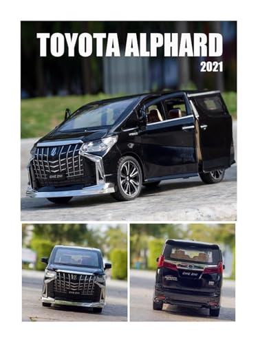 Image of Toyota Alphard MPV 1:24 Big Size Diecast Scale Model Alloy Metal Pull Back Toy car for Kids with Openable Doors & Light, Music Toy Vehicle for Kids (Black)