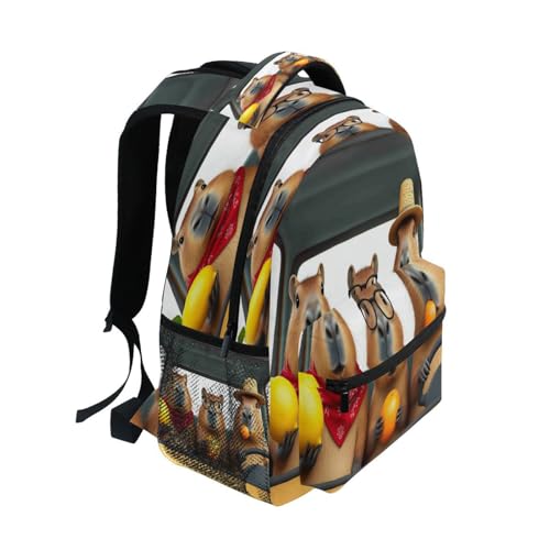 Dussdil Funny Capybara Driver Cars Kids Backpack School Backpacks for Boys Girls 16 IN Book Back Pack Bag Casual Travel Daypack with Adjustable Shoulder Strap Zipper2