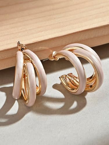 Image of Bohey by KARATCART Gold-Toned Classic Half Hoop Earrings for Women