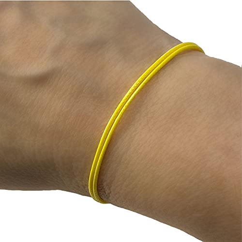 Wax Nylon Cord Adjustable Bracelet For Men Or Women - Surfer Friendship String Unisex Adult Waterproof Boy Girl Gift Red Blue Turquoise Orange Blue Purple Green (Yellow) #TOP1