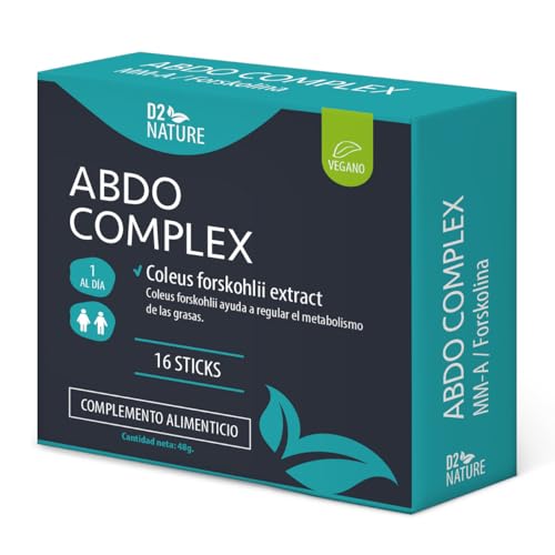 Abdo Complex 16 sticks - Indicado para el abdomen- Formulación especial con Forskolina - Suministro para 16 días - 1 sobre al día | D2 Nature
