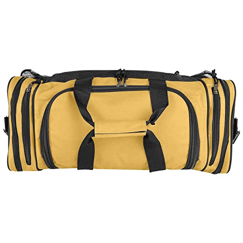 Image of Dalix 20 Inch Sports Duffle Bag with Mesh and Valuables Pockets, Gold