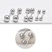 Sterling Silver Straight Barbell Piercing Earrings 4 MM Screw Ball Studs, White Gold Plated