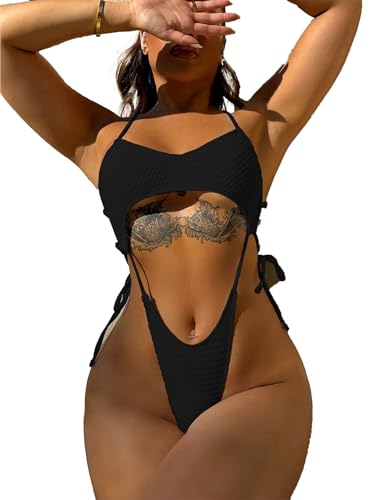 Maillot de bain dos nu raffiné à lacets en tissu de haute qualité premium