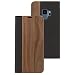 Produktbild NALIA Echt-Holz Handyhülle kompatibel mit Samsung Galaxy S9, Handmade Natur-Holz Handy-Tasche Klapphülle Flip-Case, Dünnes Slim Kunst-Leder Hardcase, Wood Book Cover Bumper, Farbe:Walnuss