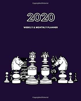 2020 Pnner Weekly and Monthly Planner : January 2020 to December 2020 Weekly and Monthly Planner, DOT GRID Journal Pages, Yearly Views 2020 and 2021, Habit Tracker, Chess Themed Cover Navy Blue
