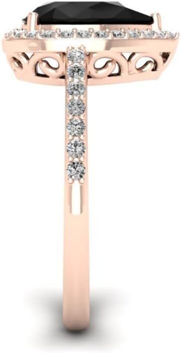 Pear Cut Black Diamond Halo Ring for Women | 1CT-3CT Engagement Anniversary Ring | Handmade Moissanite/Onyx Jewelry | Silver/Gold Pear Shaped Ring for Her/Gifts