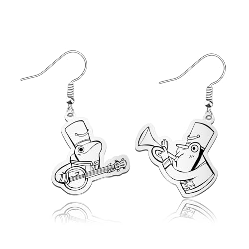 OKEYCH Cartoon Inspired Gift Frog Musicians Earrings Cartoon Fan Jewelry Cosplay Merch (Frog Musicians E)