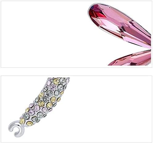 Elegant Dragonfly Brooch Female, Simple and Compact, Crystal Element Jewelry Decoration, for Girls Gifts (Gold，Pink)