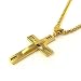 Mens 24" Stainless Steel 6mm Cuban Curb Chain Necklace Cross Pendant (Gold Color)