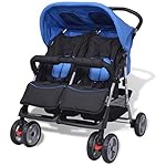 vidaXL Zwillingsbuggy Klappbar Geschwisterwagen Zwillingswagen Kingderwagen