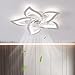 LED Deckenlampe mit ventilator,Moderne Kreativität Flower type Ventilator-Deckenleuchte, Dimmbar mit Fernbedienung, für Wohnzimmer Schlafzimmerleuchten