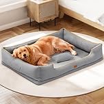 Tedi's Orthopedic Dog Bed, Large Dogs Sofa Beds for Medium, Large Dogs, Memory Foam Anxiety Pet Calming Bed with Portable Handle, Washable Dog Bedding with Removable Cover,Waterproof Pet Crate Bed