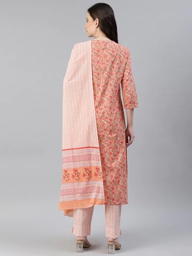 Image of Vaamsi Women's Rayon Blend Floral Printed Straight Kurta Pant With Dupatta