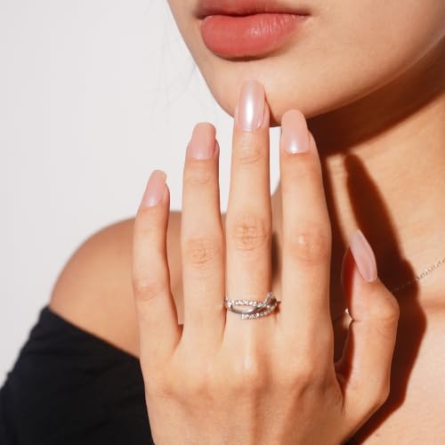 DANNI & TONI Nude Pink Mirror Gel Nail Wraps