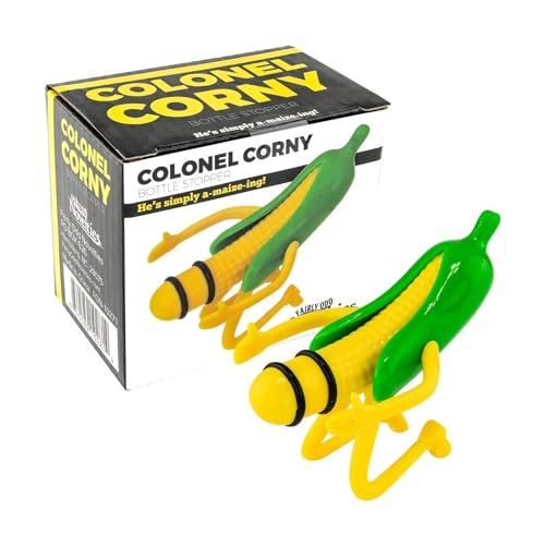 Colonel Corn Bottle Stopper - Fairly Odd Novelties - Funny Novelty Wine Liquor Beer Plug Gag Gift,Yellow,One Size