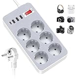 Protection optimale des appareils : La multiprise USB offre une protection contre les surcharges, les surtensions et les coups de foudre indirects. Vos appareils connectés sont ainsi protégés en permanence. Cette multiprise USB garantit une sécurité optimale au bureau, à la maison ou en salle de classe.