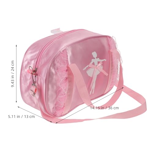 Sac de danse rose pour enfants avec compartiment à chaussures réglable