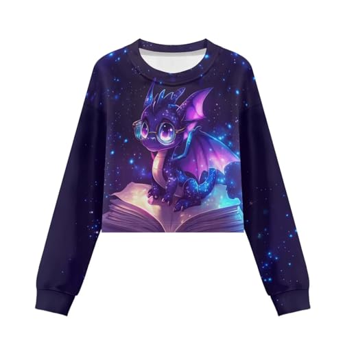 Cute Crop Tops for Kids Long Sleeve Fall Fashion Shirts for Girls Cropped Sweatshirt2