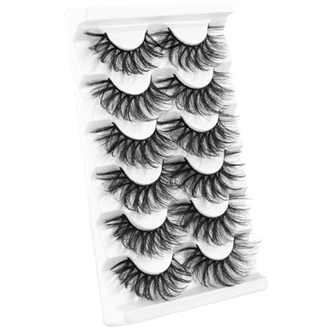 Gmhkonw False Eyelashes Extension Volume Cat Eye Look Natural Wispy Lashes Fluffy Short 8D Fake Eyelashes Faux Mink Lashes 6 Pairs Pack (CD21) Cover