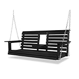 Poly Lumber 3-Seat Porch Swing, HIPS 5-Feet Bench Swing with Foldable Cup...