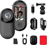 fceoul Mini Action Cam 1080P Telecamera Portatile, Ultraleggera 26g con Schermo 1.0", Body Cam Magnetica, Scheda di memoria inclusa e Accessori, Telecamera Casco per Bici, Moto, Vlog, Animali (Nero)