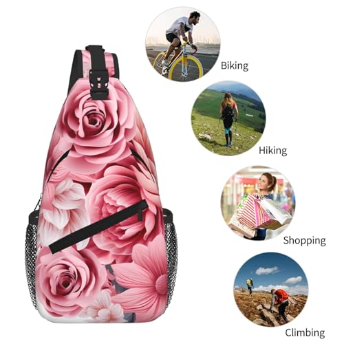 Mochila bandolera cruzada unisex estilo floral miniatura 6