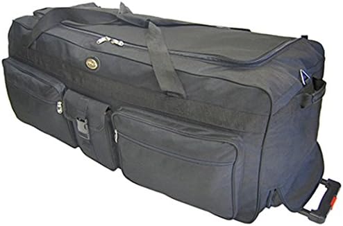 Rolling Black Duffle Bag, 42-inch, by Goldenwing