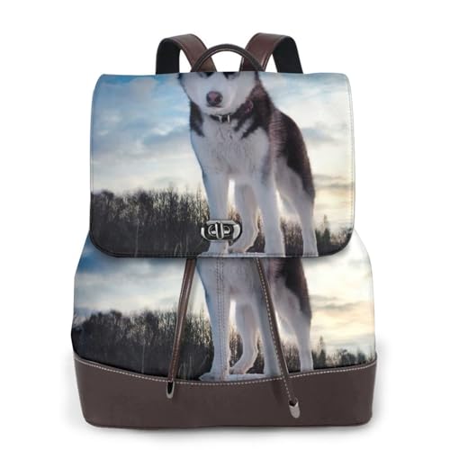 Sac à dos ordinateur husky cuir voyage campus randonnée décontracté