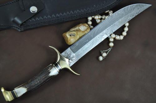 Miniatura 2 de Perkin Cuchillo de caza hecho a mano de acero Damasco - Cuchillo de caza Beautifu con funda