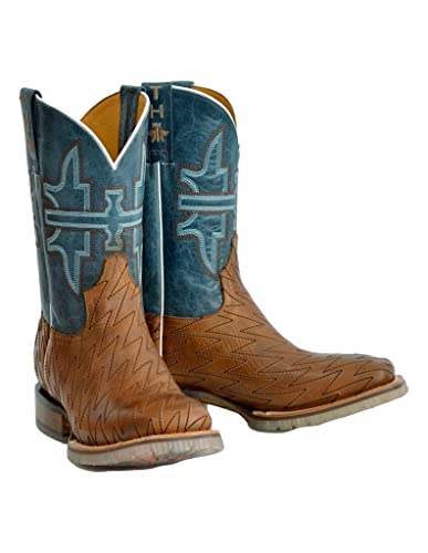 Tin Haul Men's Lightning Bolt Western Boot Broad Square Toe - 14-020-0077-0463 BR 11 D(M) US2