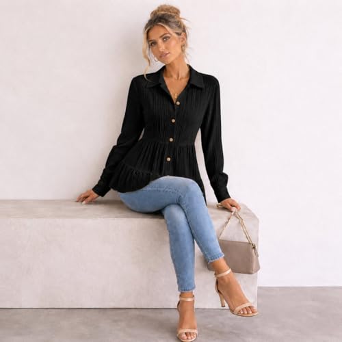 Image of TOPLOT Tops for Woman | Kurti Stylish with Shirt Design | Comfortable Western Top | Versatile Perfect for Casual & Everyday Fashion | Kurti for Woman | Korean Style (5247)