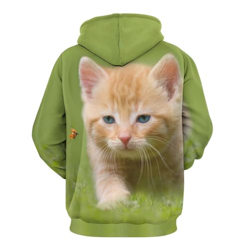 Pull sweat à capuche chat mignon idée cadeau anniversaire original taille S - 3