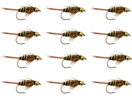 Feeder Creek Fly Fishing Flies Bead Head Prince Nymphs 12pc Assortment for Trout & Bass Fly Fishing Kit (18)