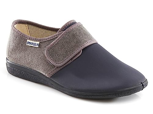 EMANUELA 986 Grigio Pantofole Uomo Made in Italy con Strappo E Tomaia Elasticizzata Davanti Zeppa 2,5 CM Lavabili in Lavatrice A 30 Gradi Grigio 43
