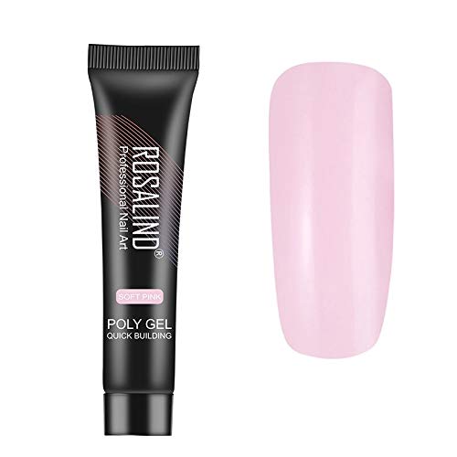 ROSALIND NAIL EXTENSION GEL from BELLE GAGA ™ 15ml Poly Nail Gel Poly Extension Gel Builder Gel for Starter DIY Manicure Nail Art Design Supplies (RE09-07 SOFT PINK)