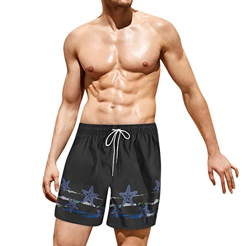 Men s Color Block Swim Trunks Beach Shorts Quick Dry Bathing Suits with Pockets and Mesh Lining